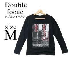 Double focue ダブルフォーカス✨黒 長袖Tシャツ 【M】グラフィック