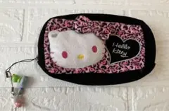 ハローキティ ヒョウ柄 ポーチ ペンケース ピンク ブラック