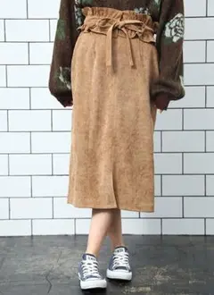 ナイスクラップ  コール天フリルベルトスカート