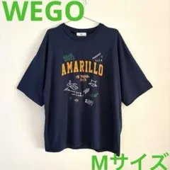 WEGO 半袖Tシャツ ネイビー 刺繍　Mサイズのサムネイル