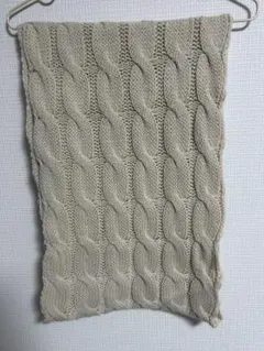 ベージュ ケーブル編み ネックウォーマー(スヌード)