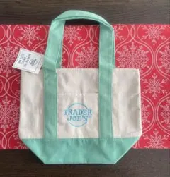 新品　TRADER JOE'S ミニキャンバストートバッグ　パステルグリーン