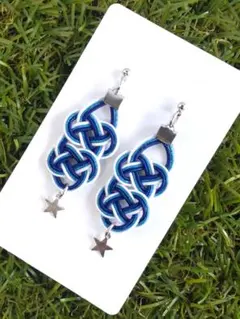 水引 No.010『野球応援〜星空〜（チャーム付）』 ピアス/イヤリング