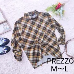 ✨極美品✨♥PREZZO♥ハイネック カットソー（M～L）黄色/タータンチェック
