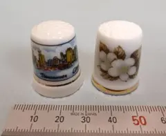 カナダ　バンクーバーの街&州花（ハナミズキ）シンブル2点セット