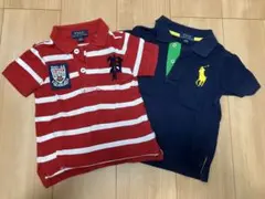 ポロラルフローレン　ポロシャツ　2枚セット　24M 90サイズ　赤　ネイビー　紺
