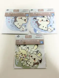 ポケピース 一番くじ J賞 ステッカー ピカチュウ ミミッキュ ポッチャマ