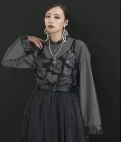 HARE 2Pビスチェ＊イソザイチュニックシャツ ビスチェ&シャツ セット