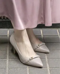 ランダ　RANDA パンプス　ベージュ　グレー　23.5cm