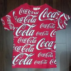 Coca-Colaコカコーラ古着ヴィンテージTシャツ総柄プリントレッドLサイズuのサムネイル