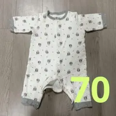 ユニクロ　フクロウ柄 コットンロンパース　ユニクロ　キルト　パジャマ　70