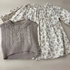 petit main 花柄ワンピース　90