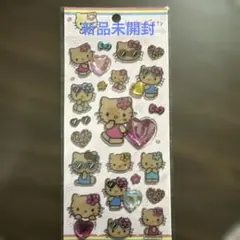 ハローキティ　キラキララインストーンシール　日焼けキティ　ヒョウ柄