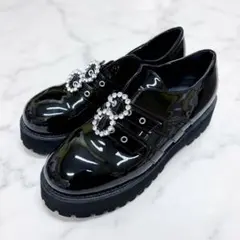 【最終処分】BUBBLES 厚底 ダブルバックルローシューズのサムネイル