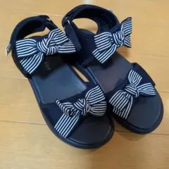 any FAM キッズ サンダル 23.0cm ネイビー リボン