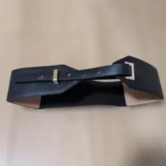 黒 合成皮革 ベルト ゴールドバックル