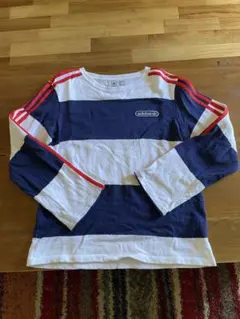 adidas ストライプ 長袖Tシャツ Sサイズ
