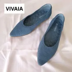 VIVAIA フラットシューズ ポインテッドトゥ ブルー 35.5