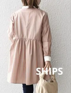 ◆美品◆SHIPSシップス〈手洗い可能〉ブロードペプラムブラウス◇