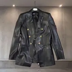 希少!!✨️ ZARA ブラック フェイクレザー ダブルジャケット