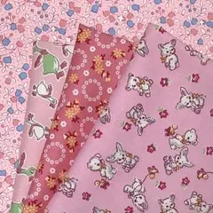 USAコットン*サーティーズ復刻柄30‘s*21×27*ピンク系4枚セット