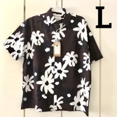 CORISCO メンズ 花柄 半袖シャツ Lサイズ