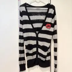moussy ストライプカーディガン リップマーク付き