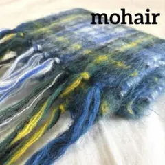 モヘア　タータンチェック　マフラー