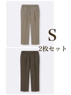 GU ドライタックワイドイージーパンツ(丈標準) ブラウン・ダークブラウン