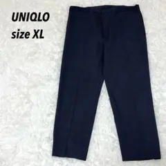 美品★UNIQLO ユニクロ EZYアンクルパンツ グレンチェック ネイビーXL