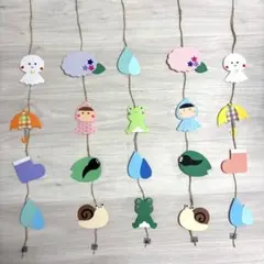 吊るし飾り　6月　雨　梅雨　壁面飾り