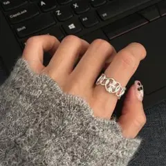 や*マ様 シルバー925 オープンリング フリーサイズC3
