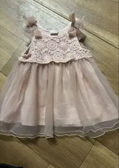 petit main ピンク レース チュール ワンピース 70cm