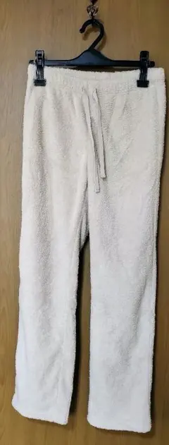 フリース ルームウェア パンツ クリーム色