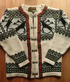 ノルウェー製 ノルディックニットカーディガン メタルフック