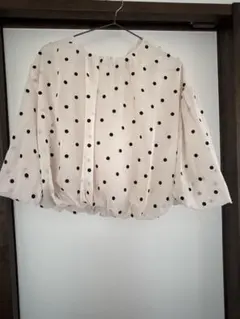 cocaドット柄バルーンスリーブブラウス Mサイズ