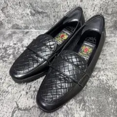 【極美品】MIHAMA ローファー ウェッジソール 黒型押 撥水牛革23.5cm