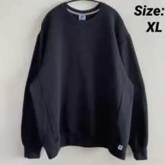 00s ラッセル 無地 クルーネック 前V スウェット ブラック 黒 USA