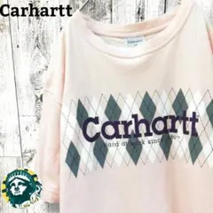 カーハート☆ビッグロゴプリント アーガイル柄 カットソー Tシャツ