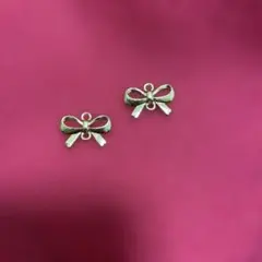 リボン型デコレーションパーツ 2個セット
