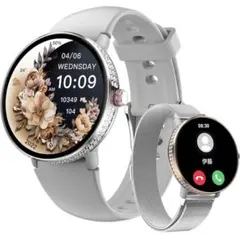 スマートウォッチ 女性のライフスタイルに寄り添う 日本語対応 おしゃれ シルバー