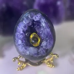 【極上 】ウルグアイアメジストクラスター原石手握逸品（恐竜の卵幸運水晶）