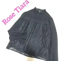 美品　ローズティアラ　レースブラウス　ゴールドボタン　フレア袖　38/M相当のサムネイル