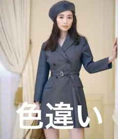 Snidel スナイデル　ミニジャケットワンピース　S ストライプのサムネイル