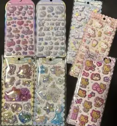 サンリオ　ギャルキティ　日焼けキティ　コットンパフィ　ウォーター　ぷっくりシール