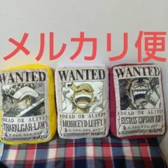 ワンピース　もふぐっと　手配書ぬいぐるみ　ルフィ・ロー・キッド　クッション　ニカ