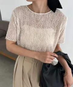 CAPRICIEUX LE'MAGE【1枚で二役】レースリバ半袖Tシャツのサムネイル