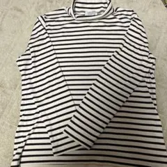 ネック付きボーダーTシャツ
