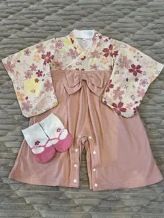 袴ロンパース　女の子　70-80サイズ