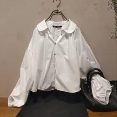 美品【ZARA】バルーンスリーブ ブラウス　ホワイト　ゆったり